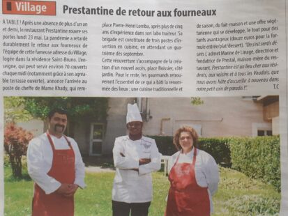 reouverture restaurant prestantine